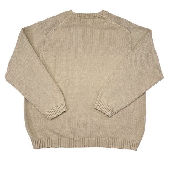 Vintage LL Bean Sweater Mens Size XL Tall Tan V Neck Pullover Knit Casual - Picture 2 of 9